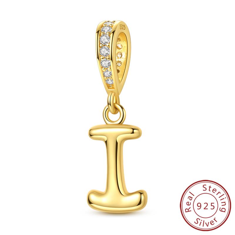 Dekorative Charms Perlenelemente Echtes Kupfer A-Z Alphabet 26 Buchstaben Charm Dekorationen Anhängerstück Geeignet Für Authentischen Armreif Armband