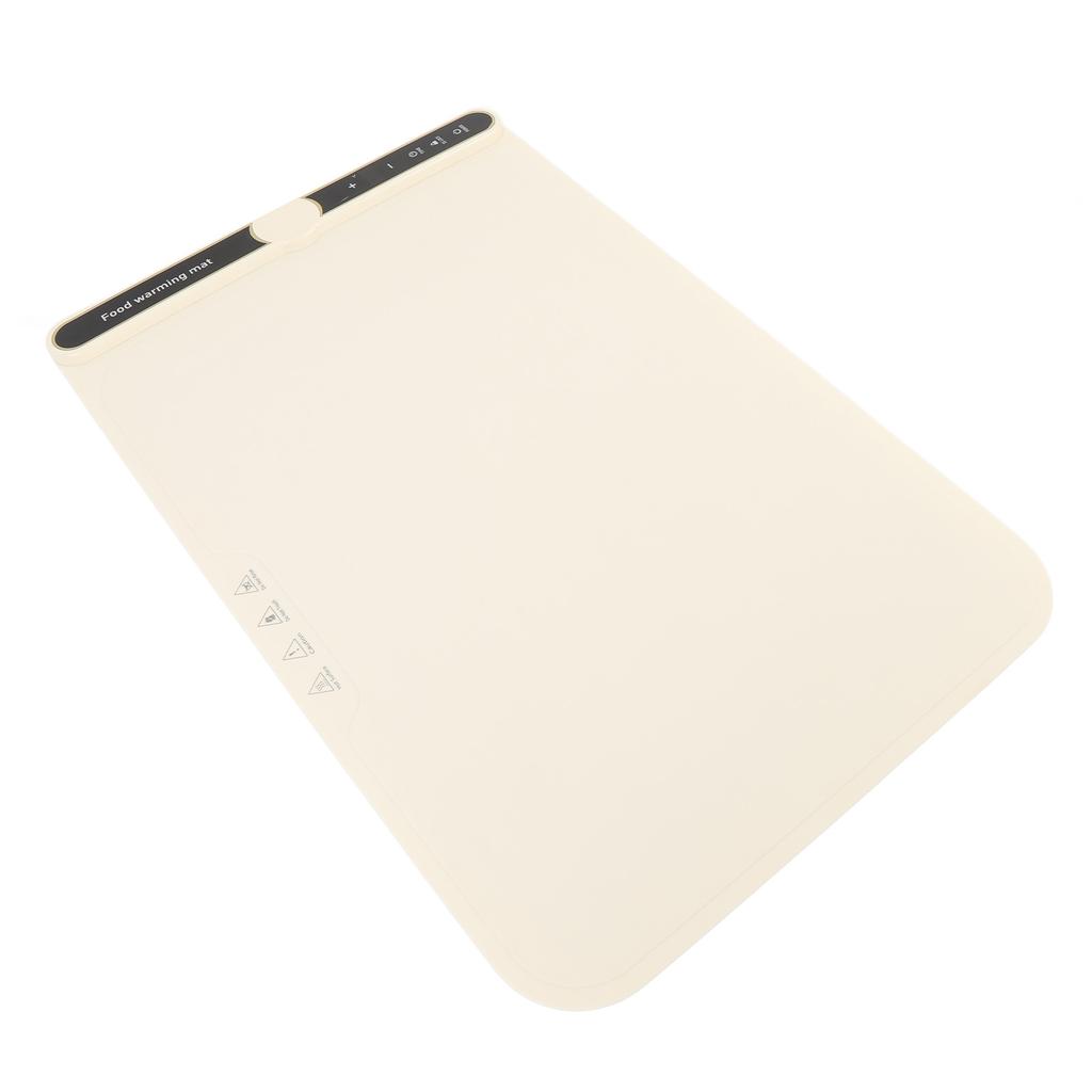 Warming Mat for Food 330W Full Surface Heat in 8s 9 Temperature Settings 6 Hours Time Child Lock Sil