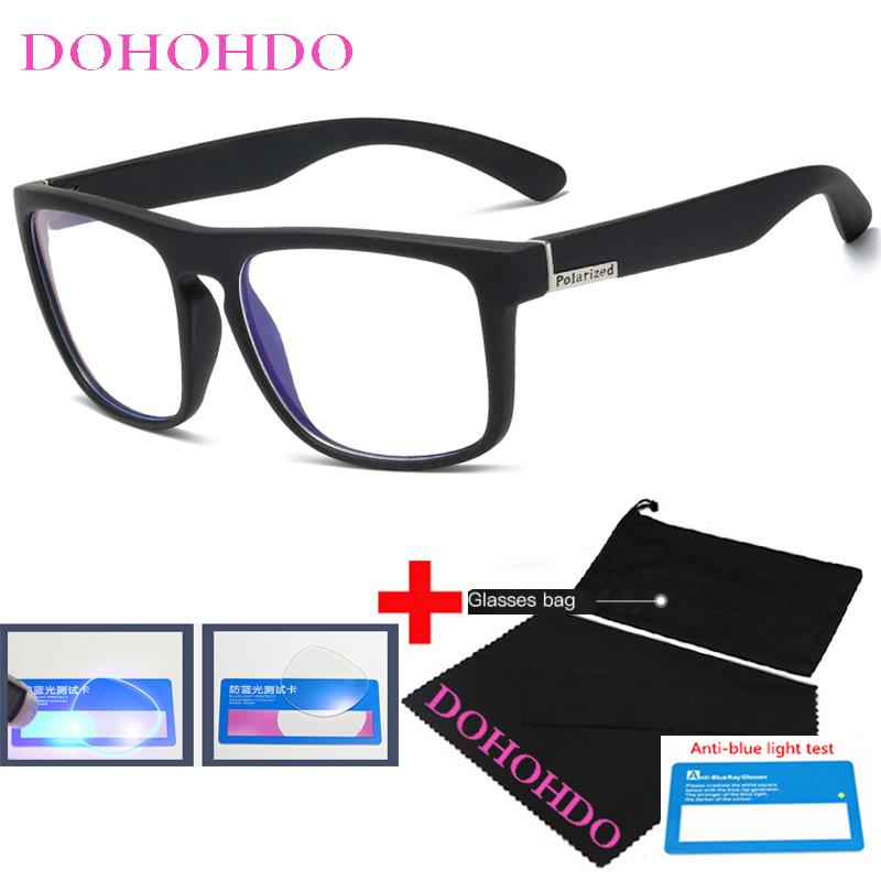 

DOHOHDO Новые очки с защитой от синего света, оправа для мужчин и женщин, компьютерные игровые очки, черные прозрачные линзы, оправа для очков UV400 чёрный