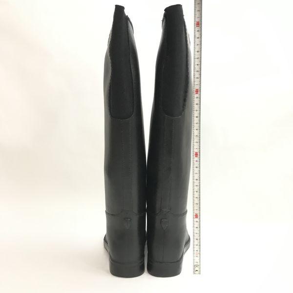 DAFNA Long Back Gore Rain Rubber Boots Women’s 37 23.5 Black Riding Boots Shoes(USED)