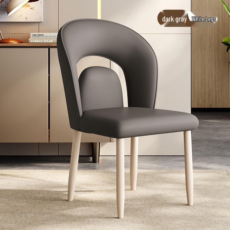 Italian Modern Minimalist Dining Chair, Light Luxury Casual for Dining Table, Hotel, or Mahjong with Backrest.
