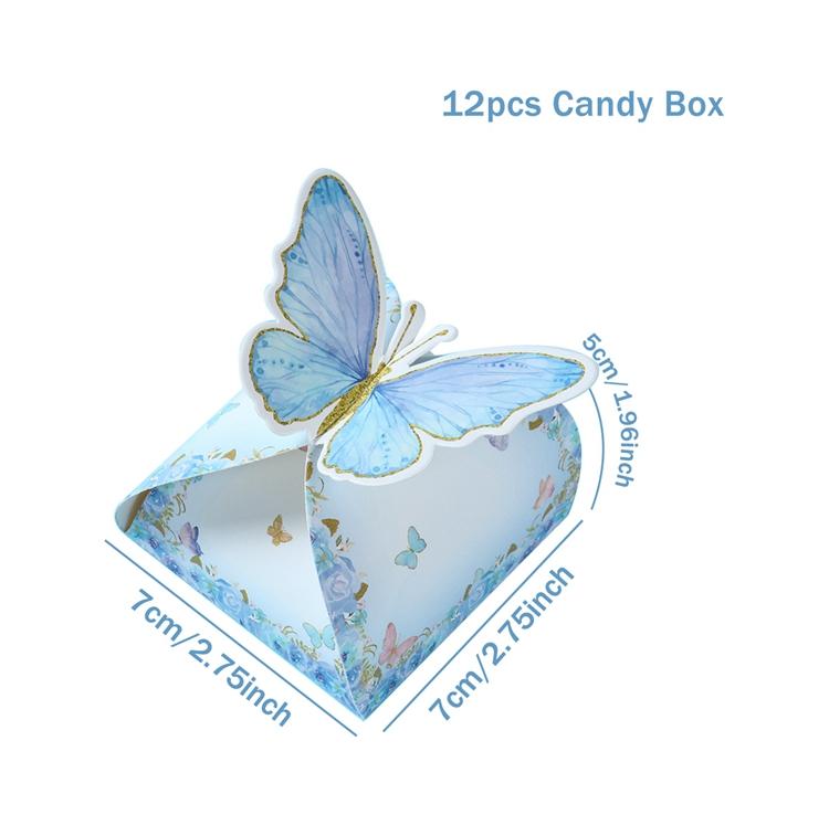 Butterfly Candy Gift Box Pink Purple Butterfly Birthday Party Decorations Kids Wedding Supplies Baby Shower Cookie Biscuit Box