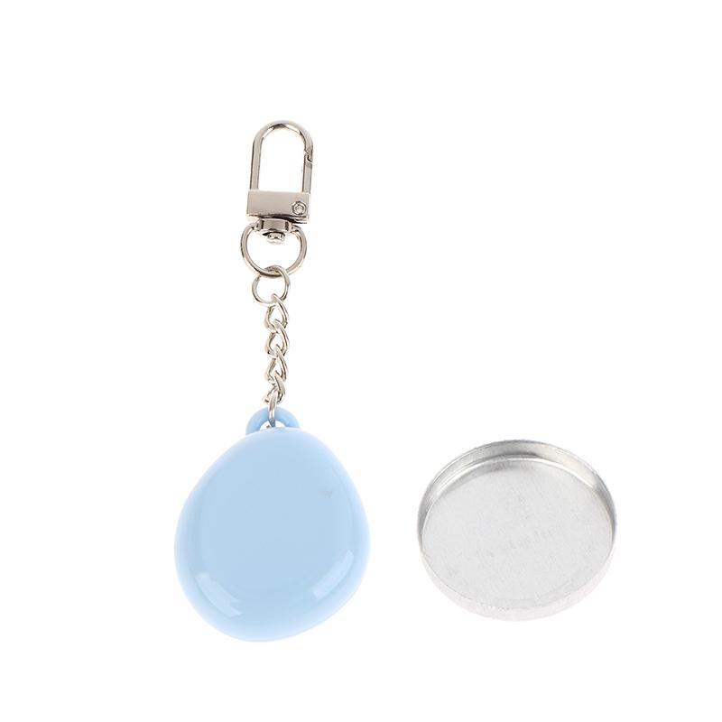 Colorful Keychain Empty Makeup Compact Diy Refill Case With Aluminum Tray Portable Cosmetic Storage Small Blush Container