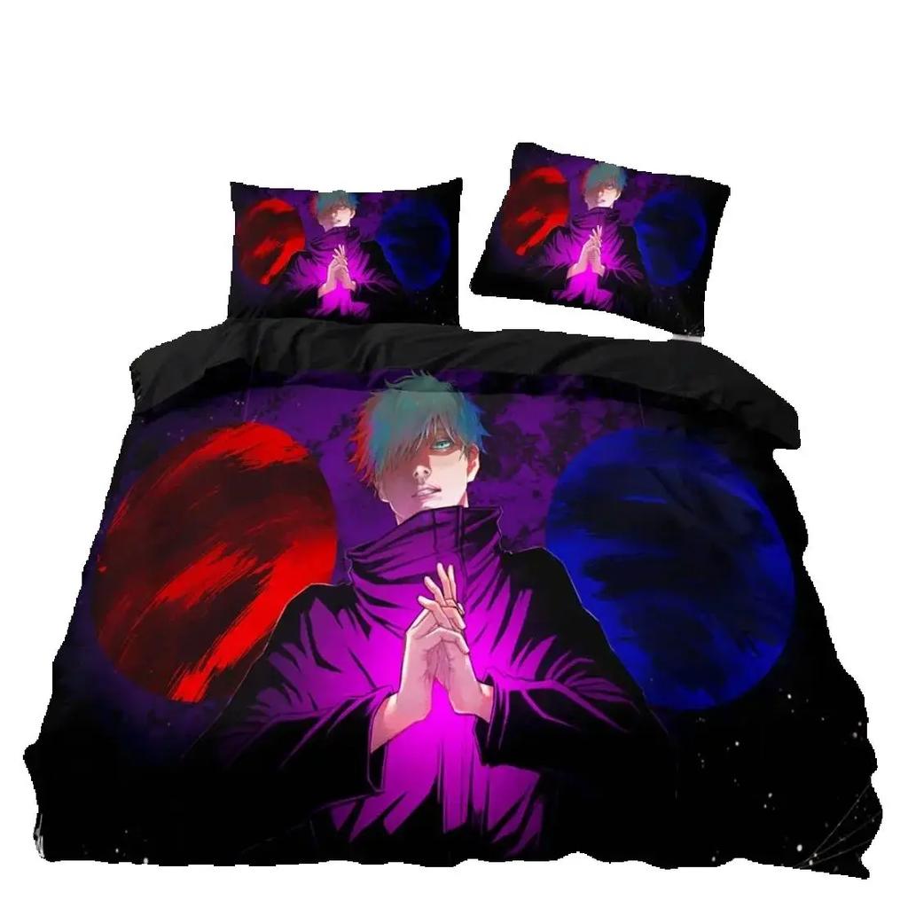Japan Famous Anime Duvet Cover Sets,Jujutsu Kaisen Bedding Set,Satoru Gojo Quilt Cover and Pillowcases Single/Double/Queen/King