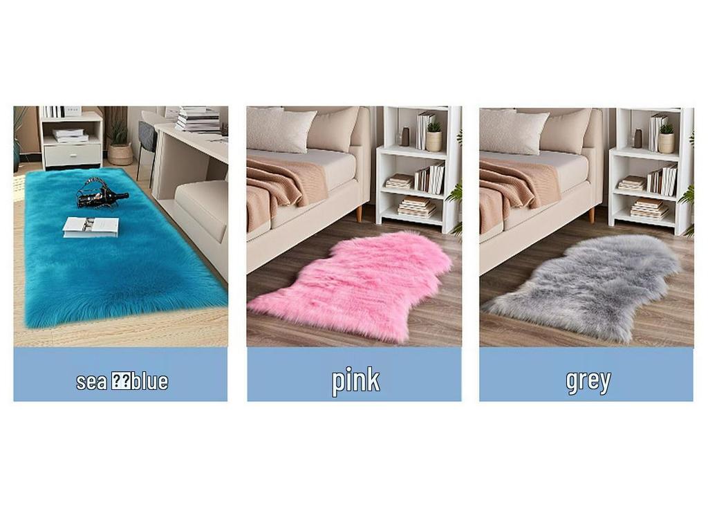 Plush Imitation Wool Carpet & Chair Cushion - Thick Decorative Floor Mat & Bedside Rug for Living Room