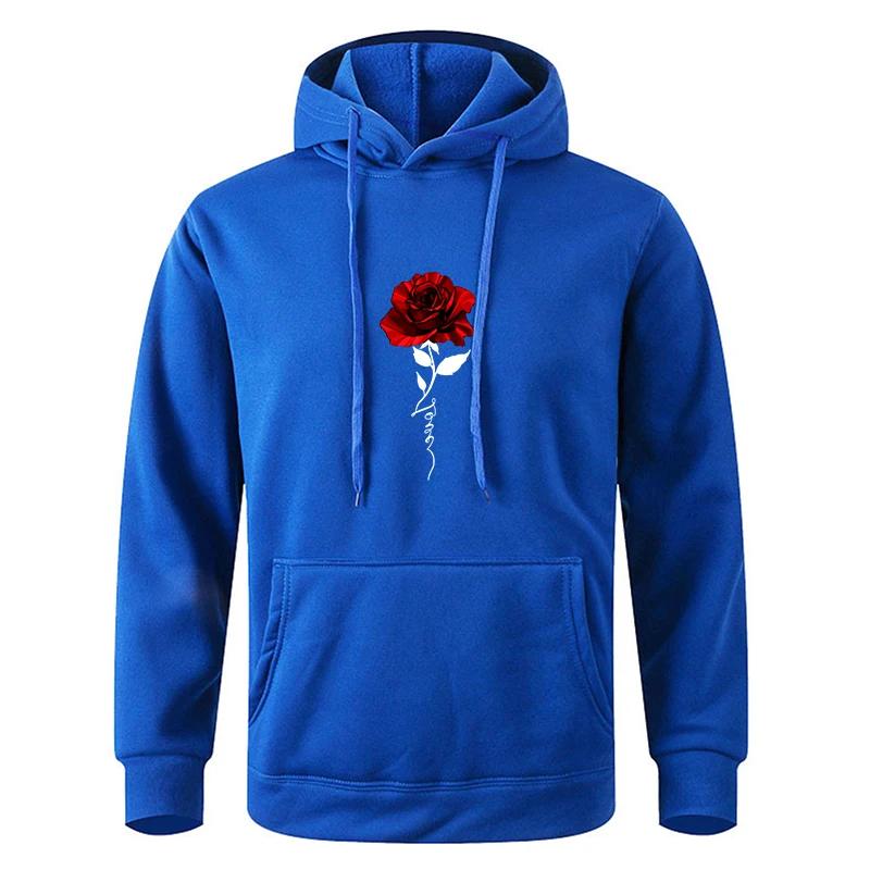 Men's Multi - Color Printed Pocket Sports Fitness Fashionable Casual Sweatshirt Hoodie Pullover