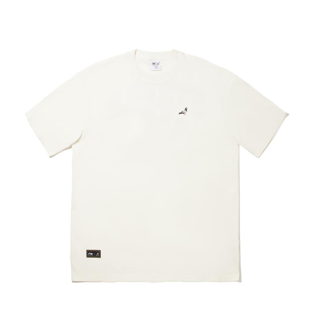 Li Ning X Staple Collaboration Series Round Neck Comfortable Casual Versatile Letter Print Short Sleeve T-Shirt Men T-Shirts Off-White AHSV713-1