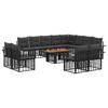 Garden Sofa Set 13 Pieces Black and Dark Grey Poly Rattan