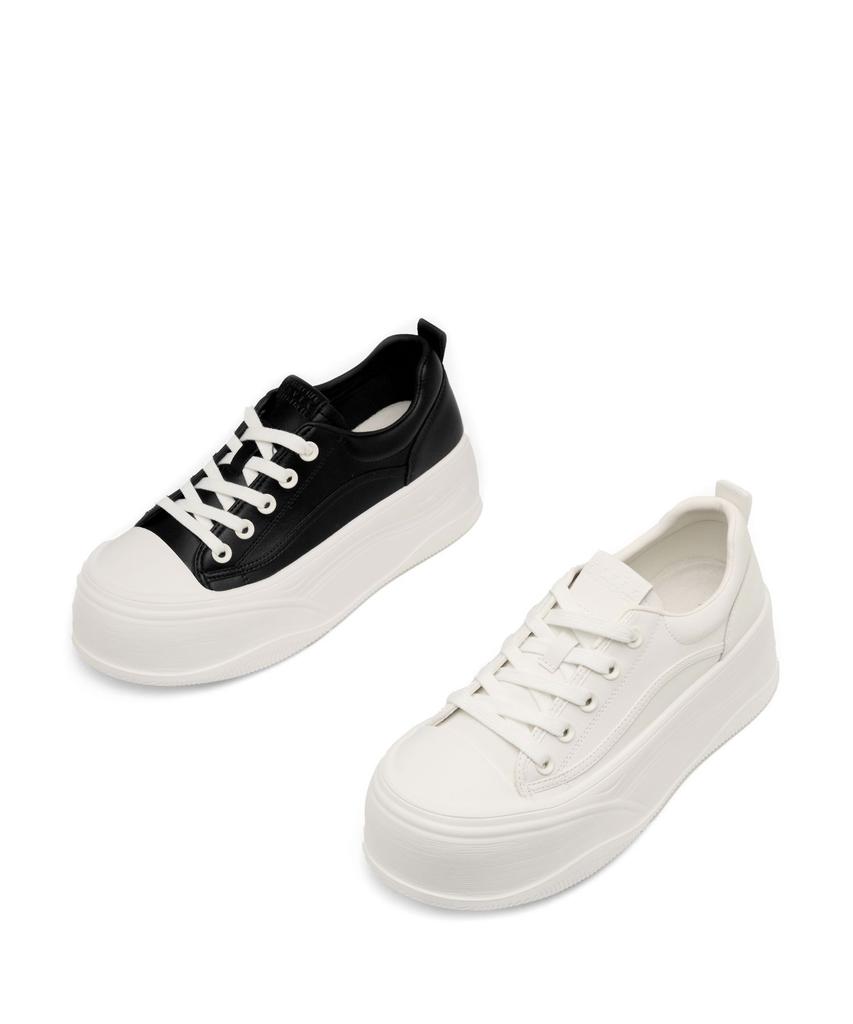 Spur Clod Pureness Cow Leather Sneakers 5.5Cm -Ws7032 (2Color)
