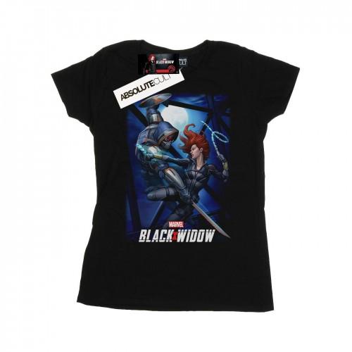 Marvel Womens/Ladies Black Widow Movie Bridge Battle Cotton T-Shirt