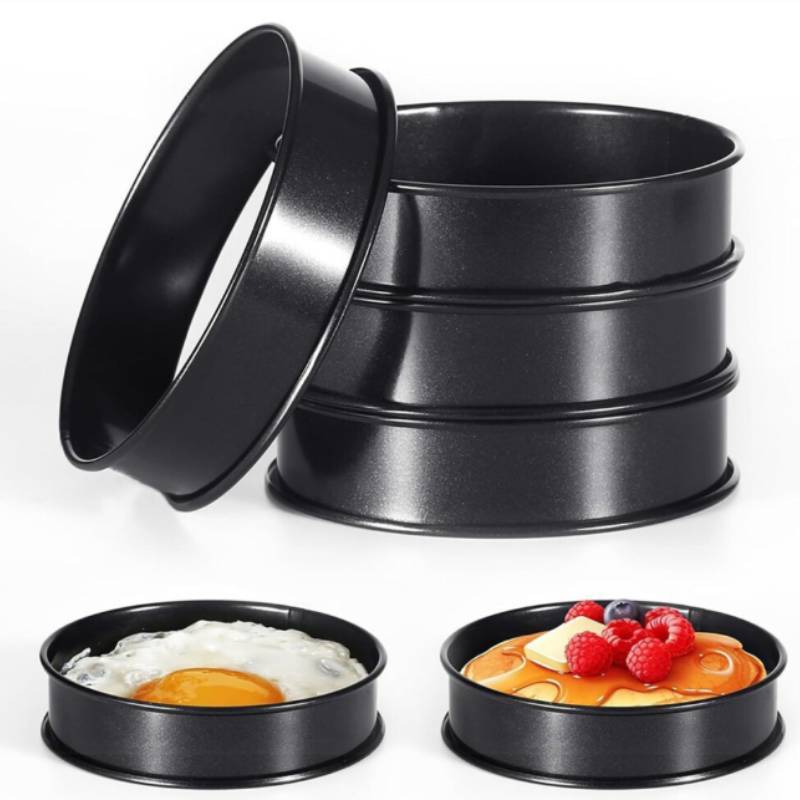 Stainless Steel Round Baking Molds For Pastries And Cookies With Double Rolled Edges For Home Baking