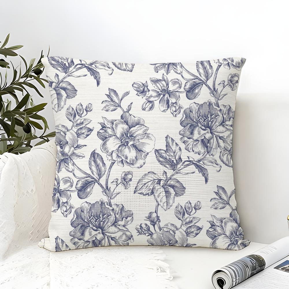 Romantic Elegant Floral Print Pillow Case linen pillow case sofa home decor cushion cover cushion cove