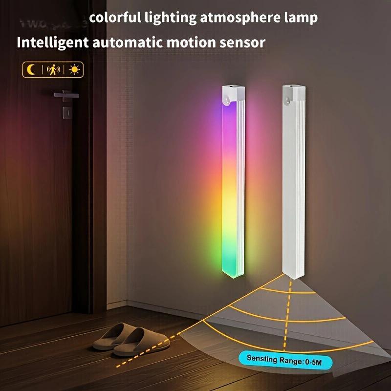 Rgb Ambient Sensor Light - Rechargeable Magnetic Wall Lamp Mood Ambient Light For Cabinet Hallway Stair