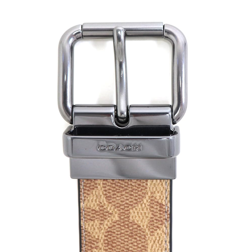 Coach Reversible Belt in Tan and CY922 QBRMO Men's Charcoal, [Used]
