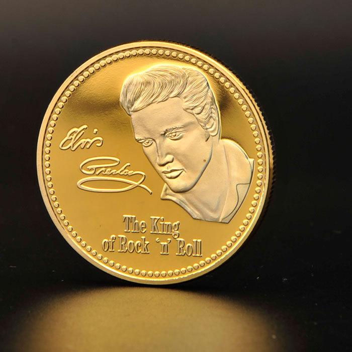 Medaglia commemorativa di Elvis Presley, musica, Hall of Fame, placcatura in oro, creatività, intrattenimento, regali rock dance, oggetti da collezione