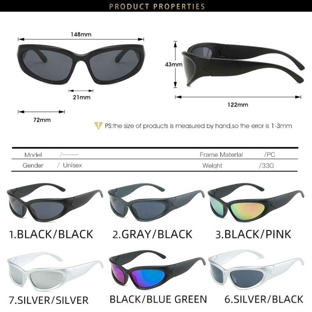 Popular Women's Sunglasses Punk Sunglasses Unique Sports Sun Glasses Men UV400 Goggle Shades Mirror Colorful  Eyewear