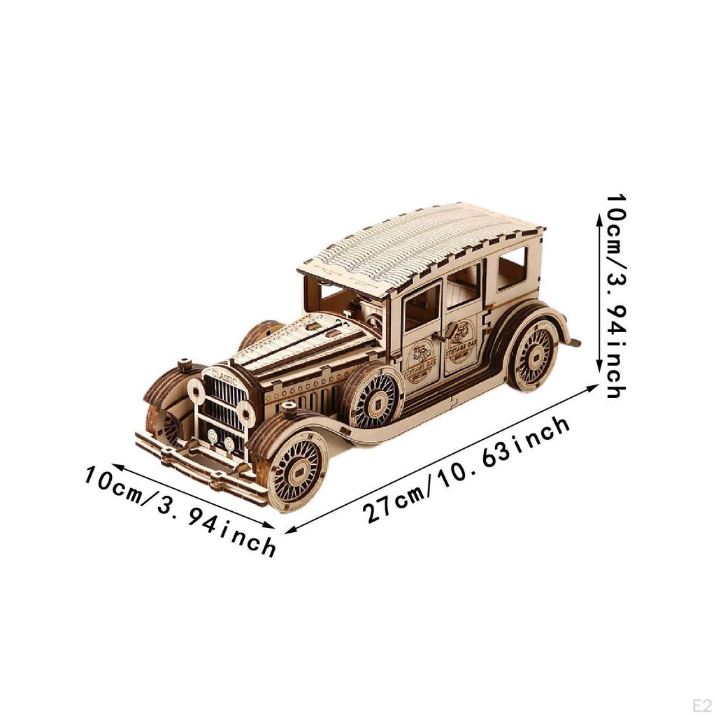3D Wooden Puzzle Model Car Kits Jigsaw Toy Crafts,Ornament,Handicraft,Retro Building