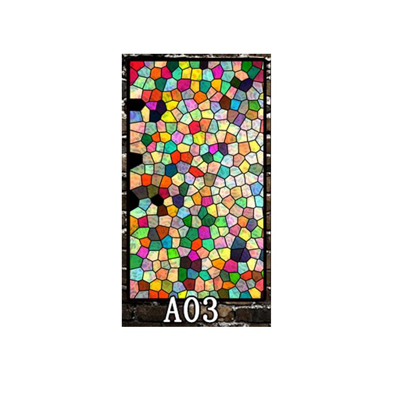 Klistermärken av målat glas i flera storlekar Fönster Dekorativ Kyrkokonst Glasfilm Lim Opak Adhesiv Fönster Klibbigt Sekretess