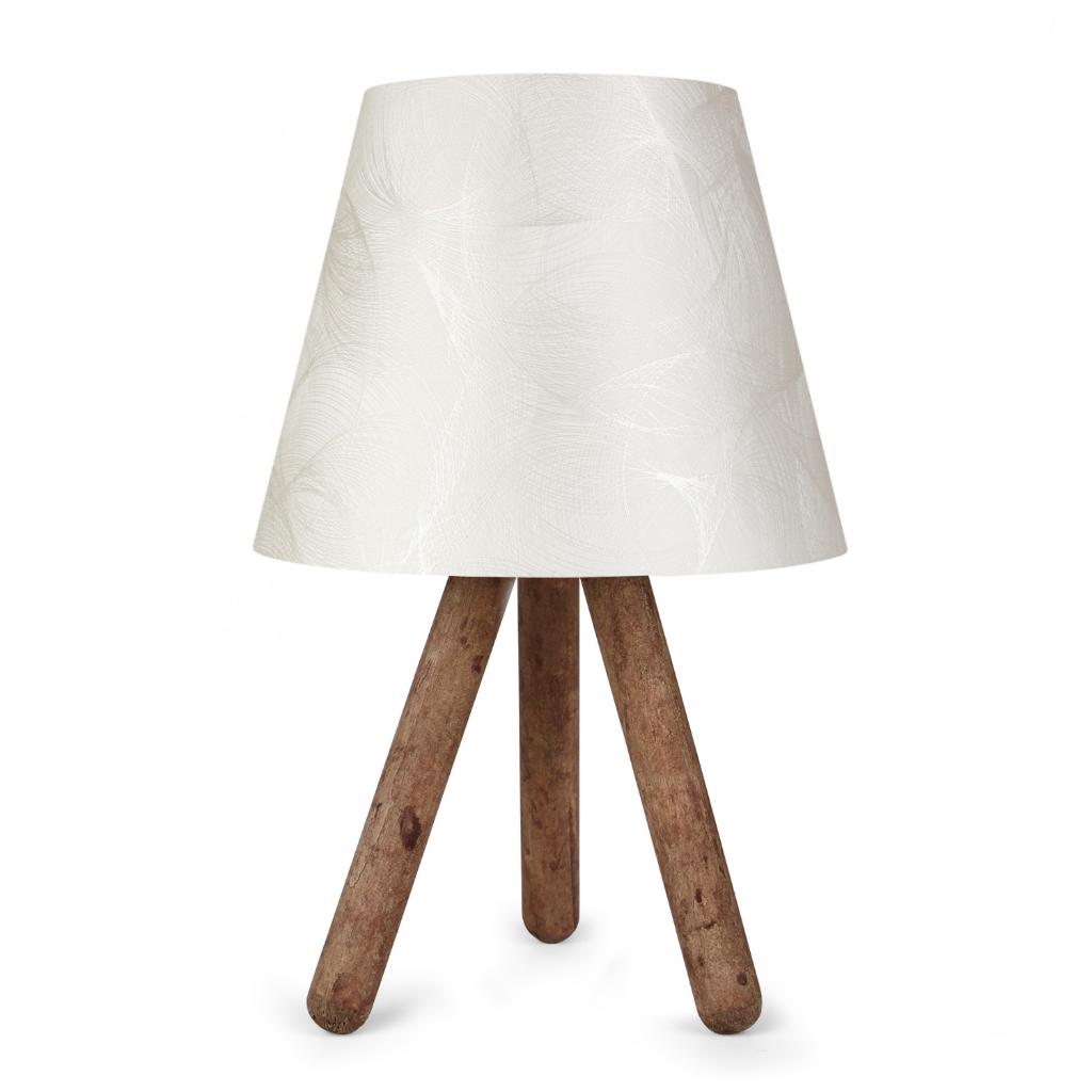 

Practical Wooden Three-Legged Lampshade PVC Head with Cream Branches