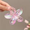 3pcs Transparent Egg Flower Hair Clips | High Ponytail Claw Clips, Simple Fresh Daily Wear Shark Clips for Spring and Summer
