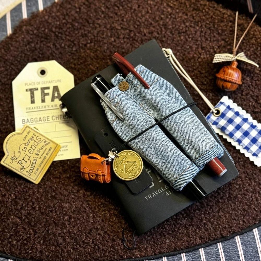Denim Denim Pen Holder Jean Pants Planner Clip Retro Pencil Holder Charm Journaling Supplies