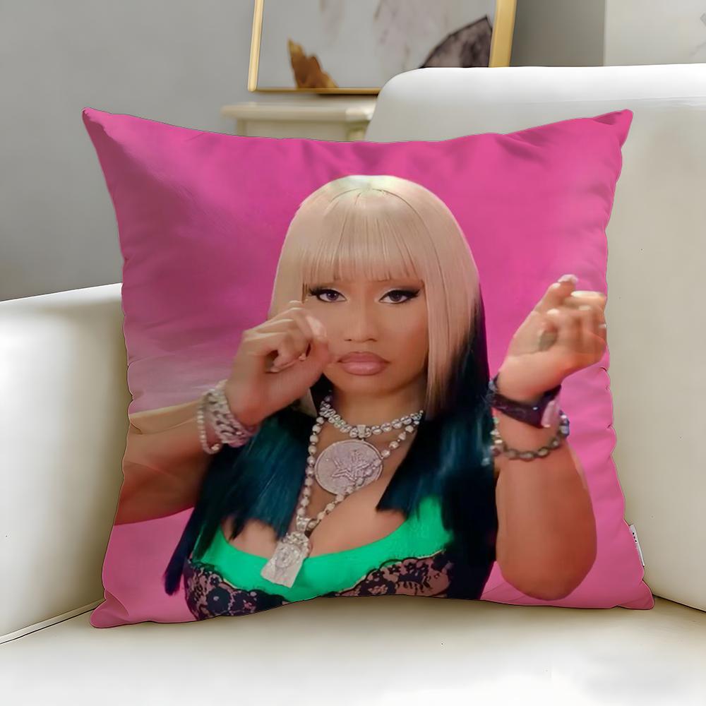 popular rapper Nicki Minaj Cushion Cover Soft  EasyWash Pillow Case  Versatile for Couch Bed Travel and Office