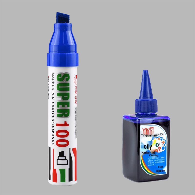 Pennarello Jumbo Impermeabile e Resistente all'Olio - Punta Extra Spessa, Inalterabile, Rosso/Blu/Nero