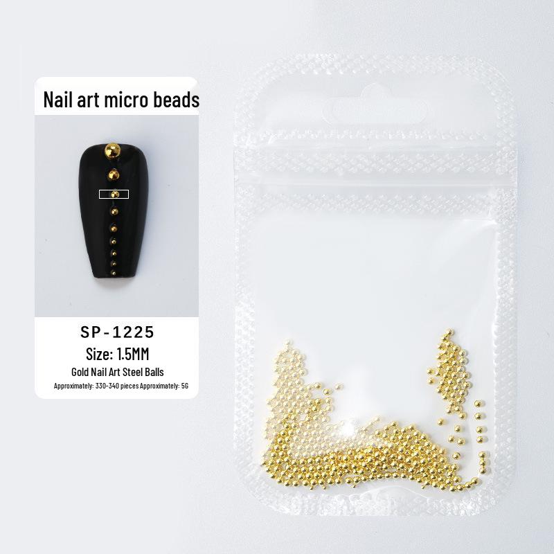 

Набор стальных бусин для нейл-арта - Смешанные размеры Золото и Серебро