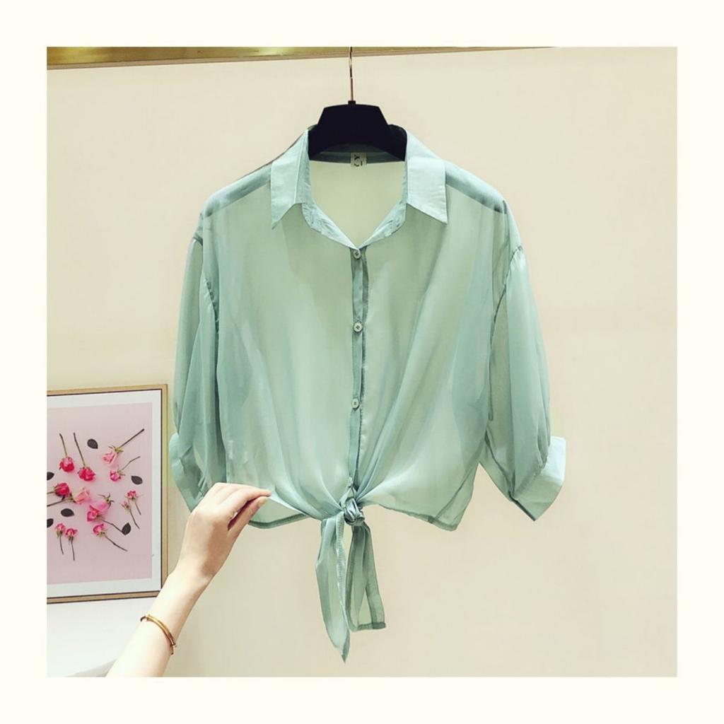 Spring Summer Women's Short Shawl Jacket Of The Season Versatile Chiffon Sunscreen Outerwear Thin Open Cardigan