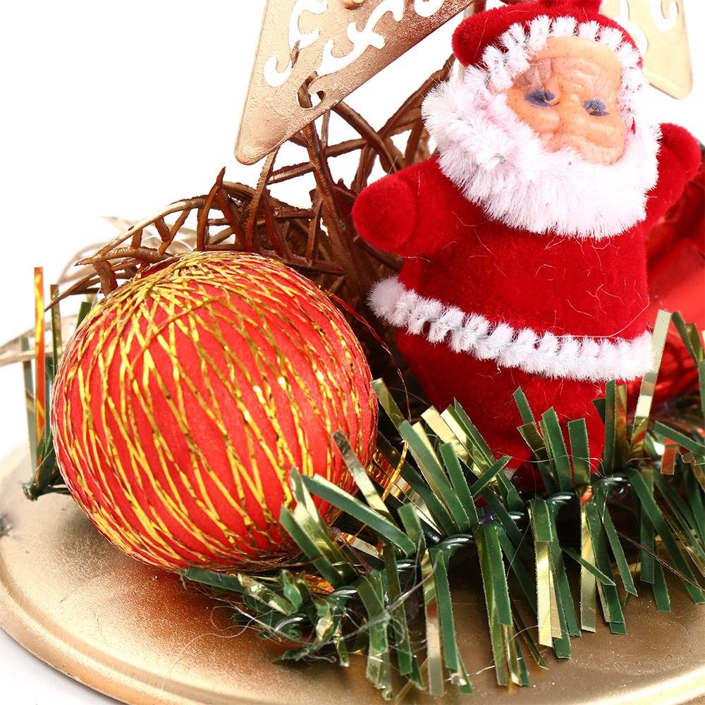 Metal Snowflake Santa Claus Candlestick Stand Candle Holder Christmas Ornament Candle Pillar