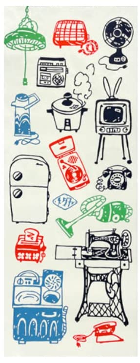 

Todaya Shoten Tenugui Hand Showa Era Appliances 1504 Niwaen-zome (Japanese Towel)