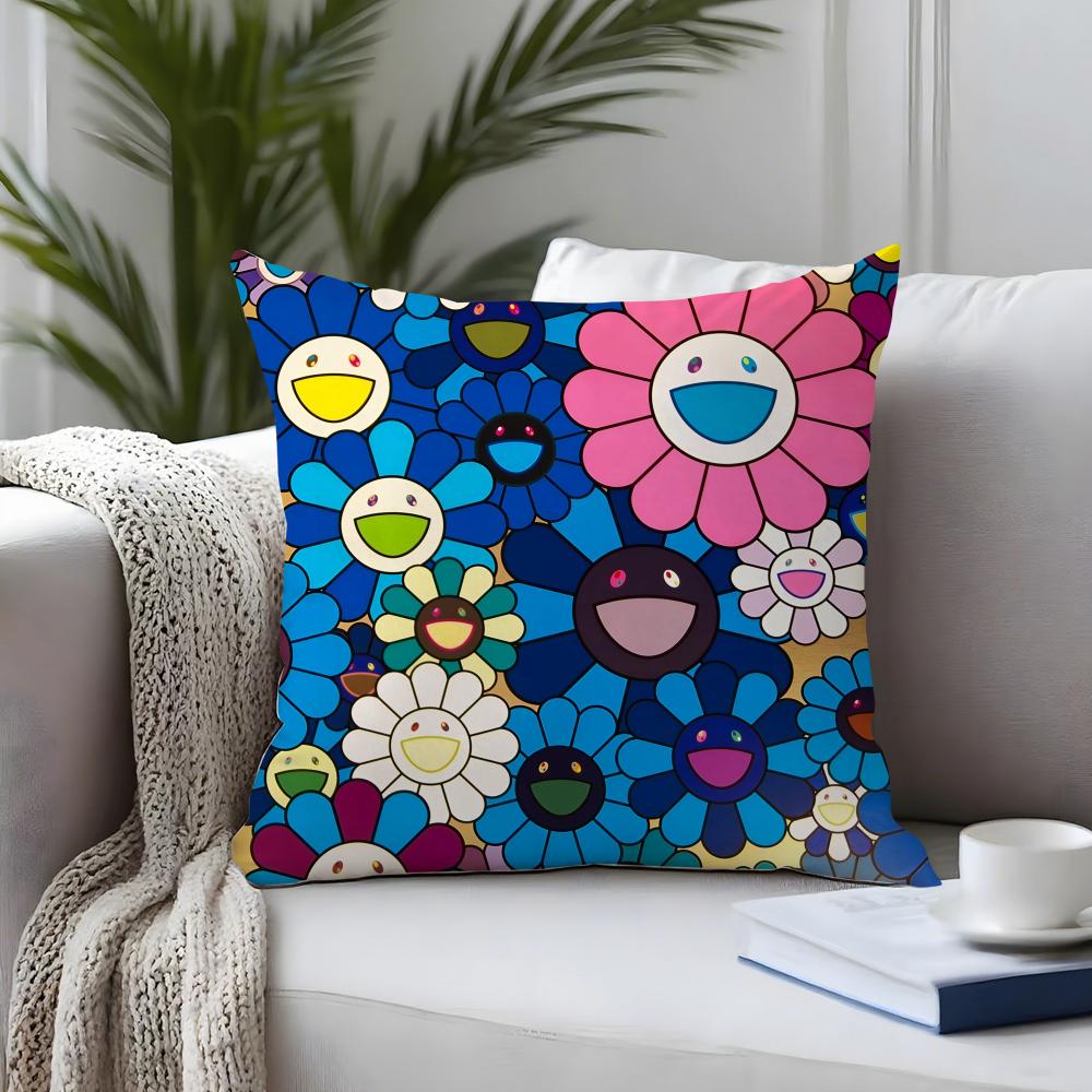 

Brand TTakashi MMurakami Cushion Cover Plush Fabric Soft DoubleSided Printed Sofa Warm Winter Home Child Gift Pillow Case 30X30cm