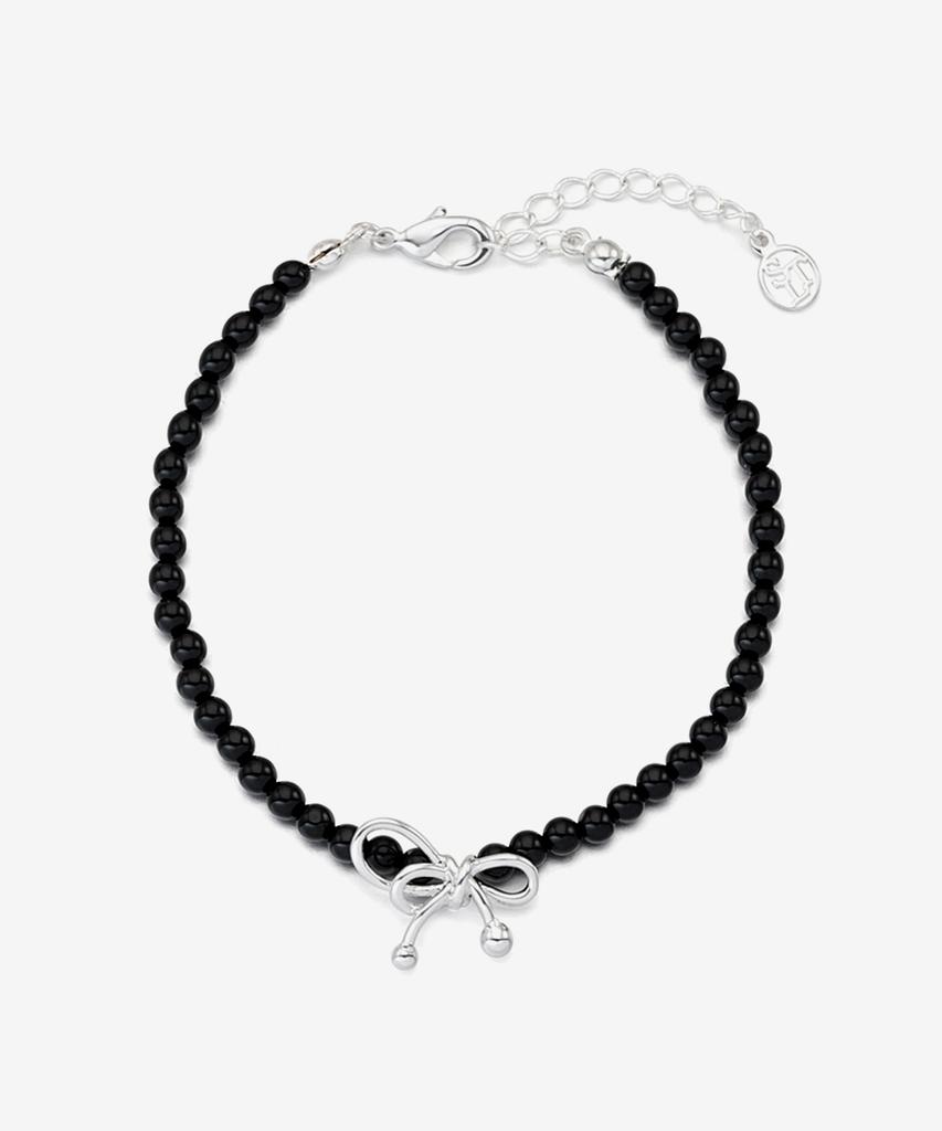 St.Scott London Ribbon Black Ball Bracelet / Stj-Bb1570Wg
