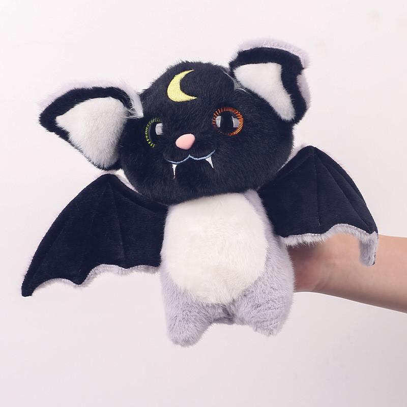 Soft Bat Stuffed Animal With Moon And Star Embroidery Design For Girls And Children