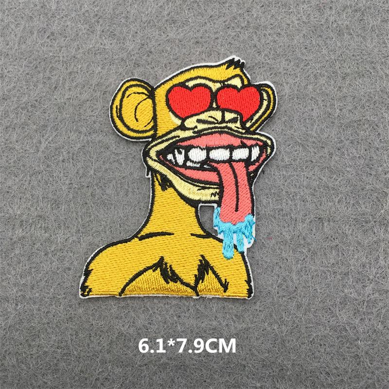 Punk Patch Flame Embroidery Patches For Clothes Scary Skull Iron On Patches On Clothing Embroidered Jacket Badge Sticker