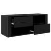 TV Stand Black Oak Effect 100 x 35 x 40 cm Engineered Wood