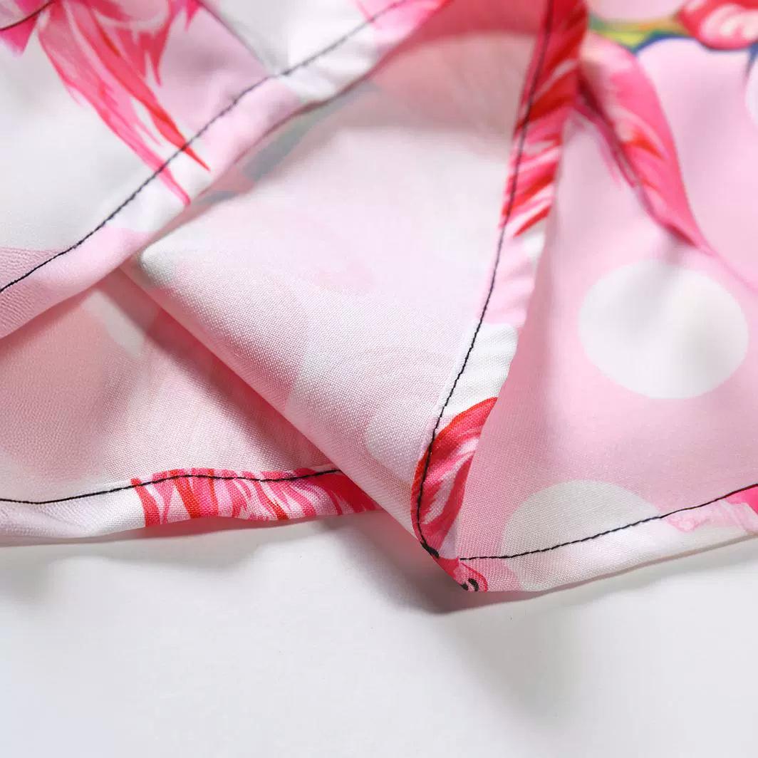 Повседневная рубашка с коротким рукавом с рисунком фламинго — фото 4