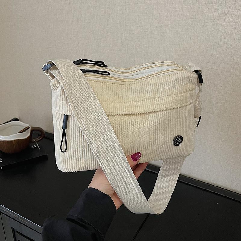 New Minimalist Fleece Women's Multi-Layer Shoulder Bag Versatile Crossbody Bag Multi-Layer Commuting Bag Crossbody Bag