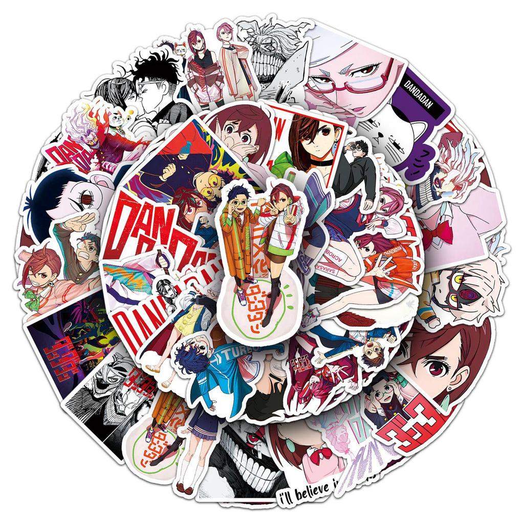 50 DANDADAN Cartoon Animation Waterproof Stickers for Scrapbooks, Luggage, and Thermos.