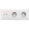Triple prise affleurante artezo 2p+t + boîte - blanc - zenitech