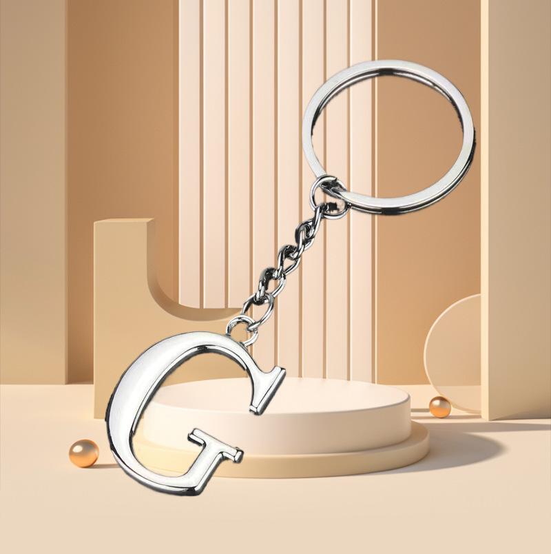 Elegant Zinc Alloy Letter Keychain - Unique Pendant Design for Women's Bags