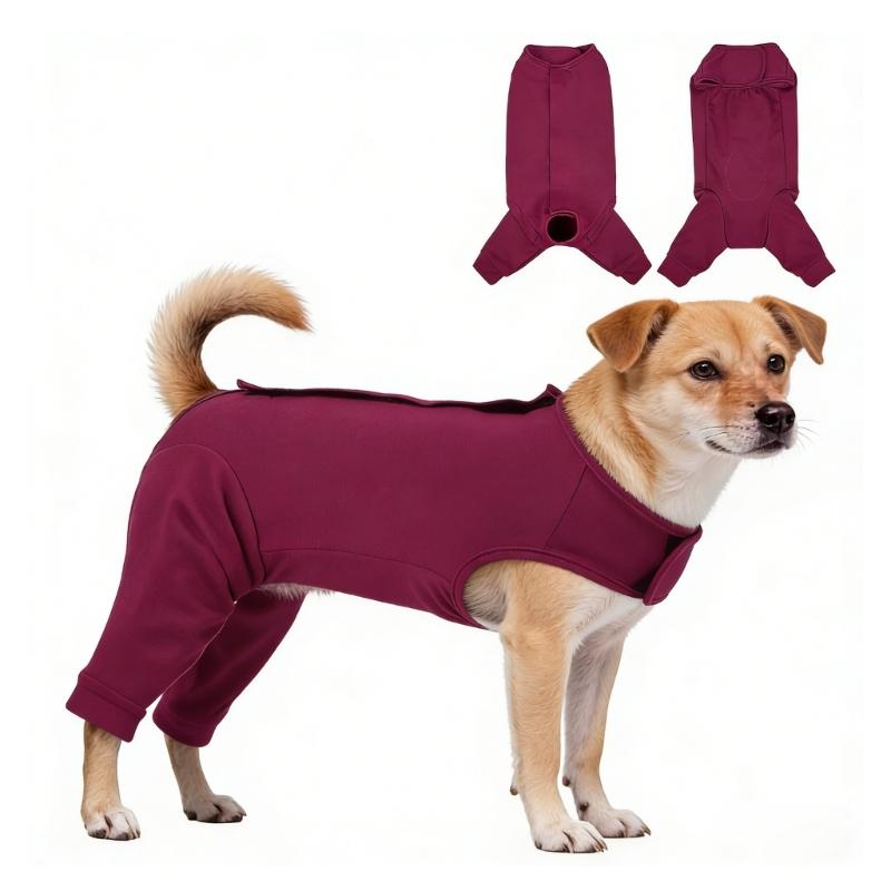 Combinaison de récupération chirurgicale pour chien Vêtements de protection Manches pour pattes arrière Protections pour procédures de stérilisation et soins des plaies