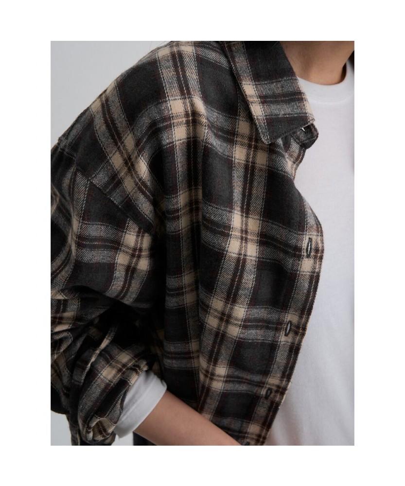 8SECONDS Navy Check Oversized Shirt Navy