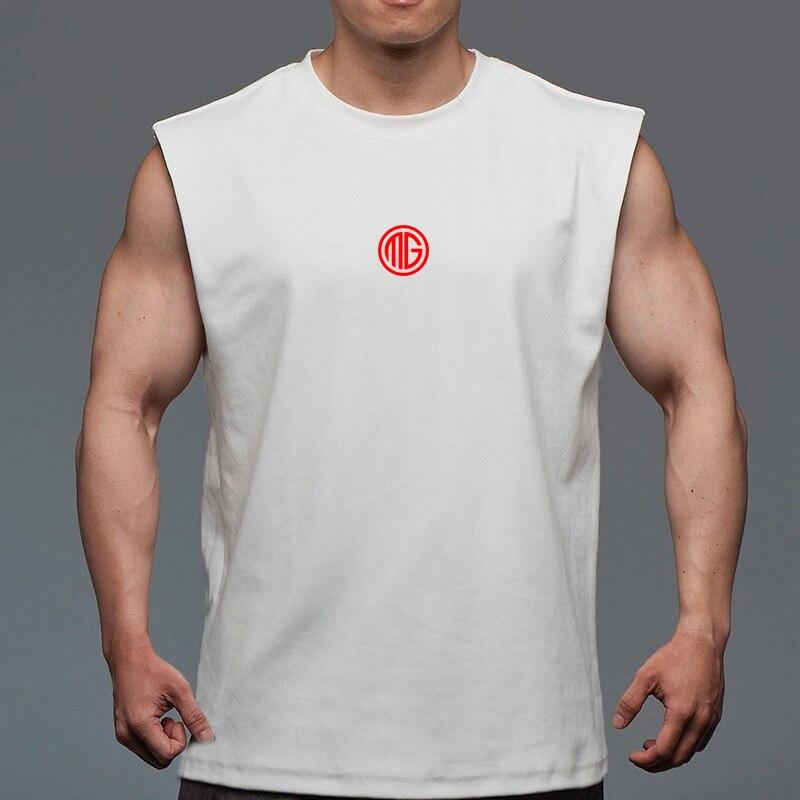 Muscleguys Muži Letní Kulturistika Fitness Tílka Breathable Men Gymnastika Tréninková košile