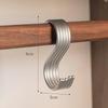 5 Stück Schwerlast-Aluminiumlegierung S-Haken Praktische kratzfeste Haken für Küchengeländer Töpfe Pfannen Organisation