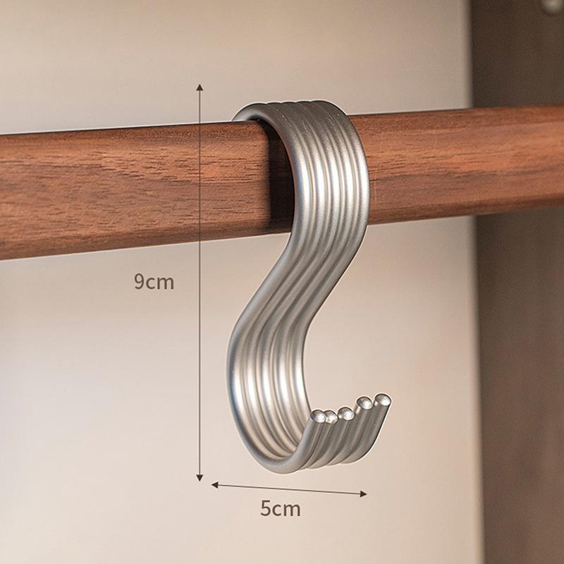 5 Stück Schwerlast-Aluminiumlegierung S-Haken Praktische kratzfeste Haken für Küchengeländer Töpfe Pfannen Organisation