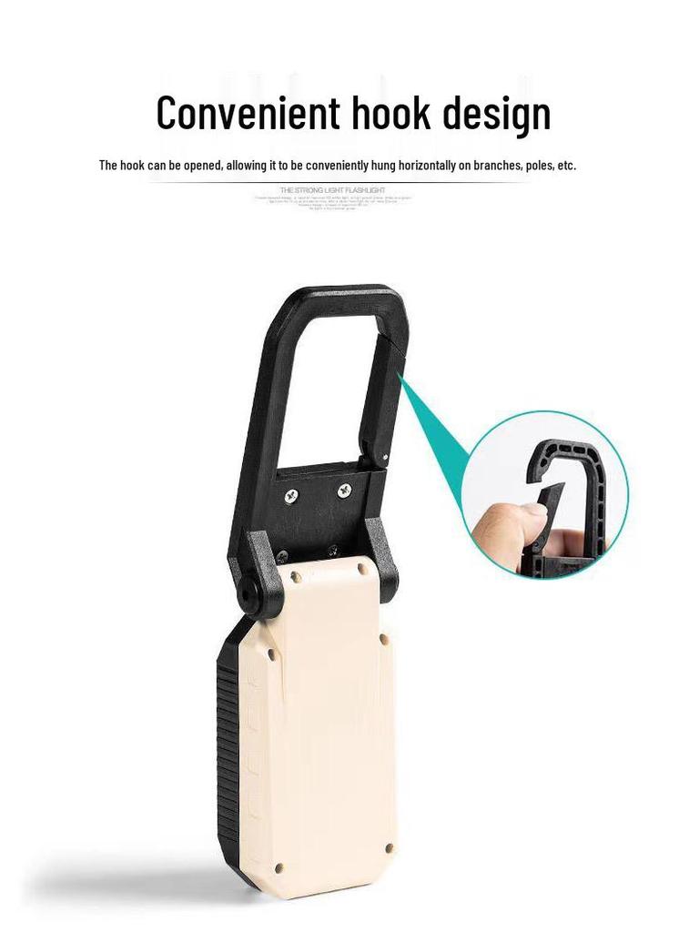 COB LED Work Light: USB Charge, Magnetic Hook, Power Display, Emergency Flashlight