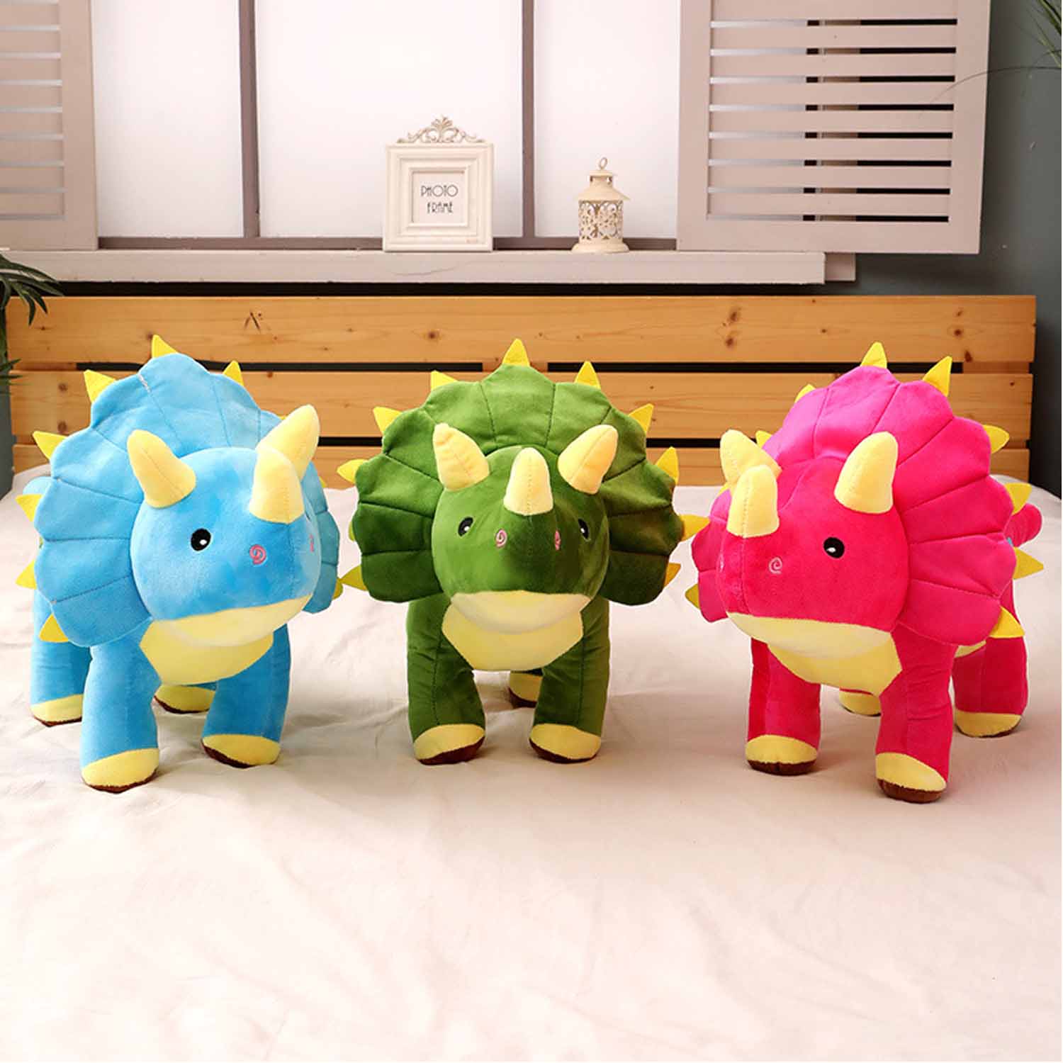 

Мягкая плюшевая игрушка-динозавр трицератопс, 3 цвета, 16 дюймов