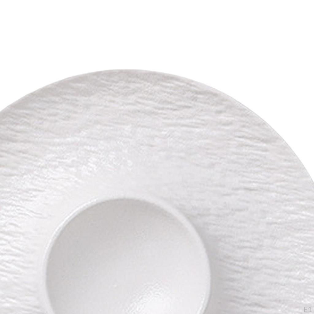 Ceramic Divided Snack Plate Dumpling Chip and Tray Reusable Stylish with Sauce Holder Serving