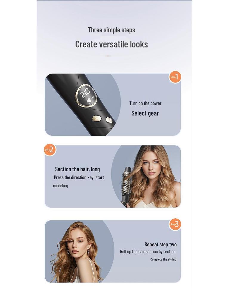 Cross-Border Multi-Functional Hair Styler: Curling Iron, Curler, Dryer Brush for Big Waves and Bangs